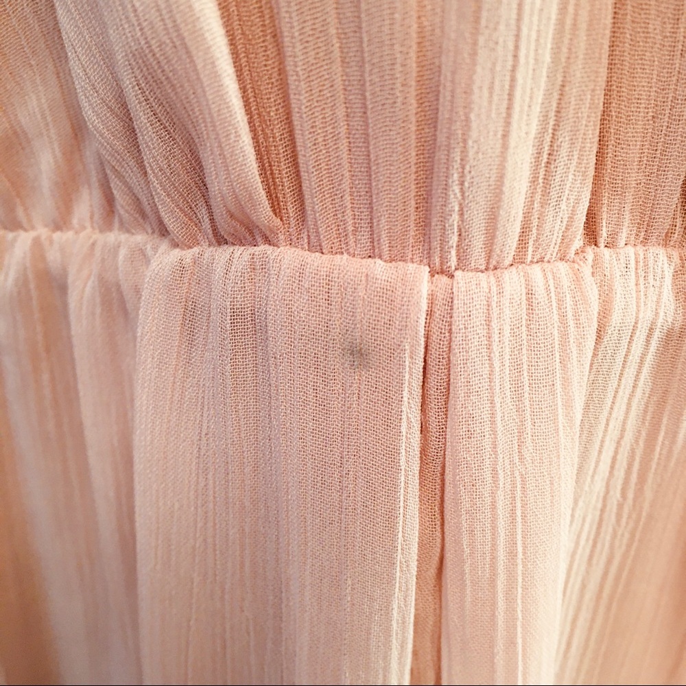 Vera Wang Ballet Pink Peach Chiffon Button Dress - Picture 5 of 11